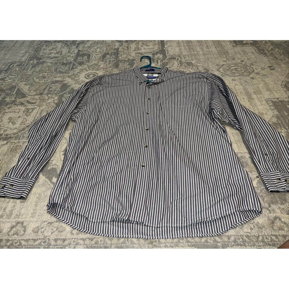 Pendleton Shirt Mens Sz XL Xlarge Striped Button Down Long Sleeve Grayish-purple